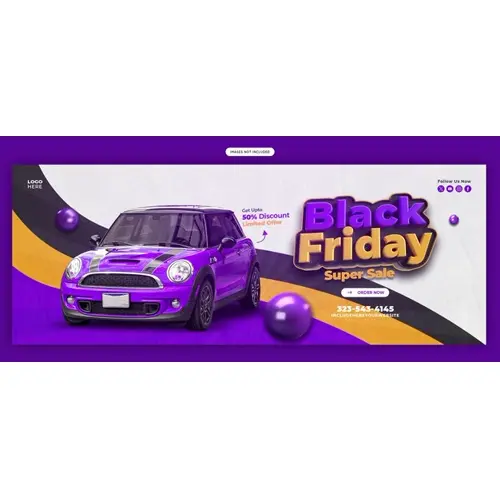 Black Friday Super Sale Facebook cover banner template