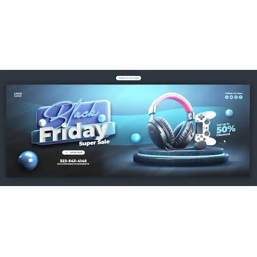 Black Friday Super Sale Facebook cover banner template