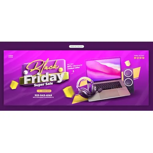 Black Friday Super Sale Facebook cover banner template