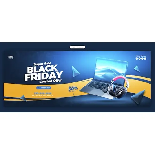 Black Friday Super Sale Facebook cover banner template