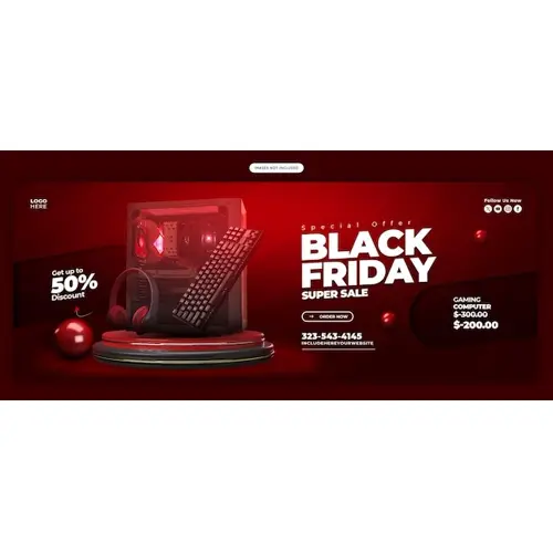 Black Friday Super Sale Facebook cover banner template