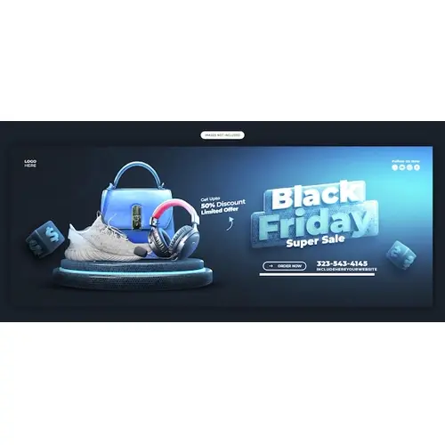 Black Friday Super Sale Facebook cover banner template