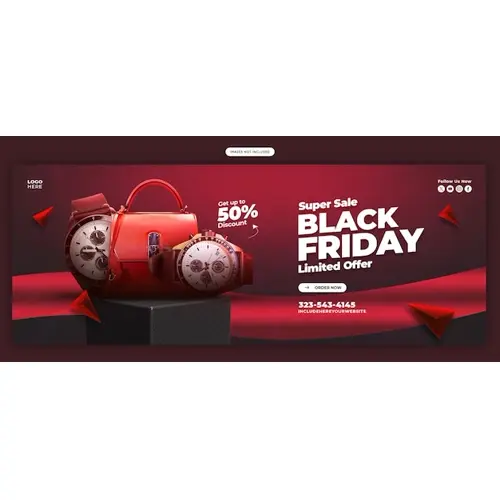 Black Friday Super Sale Facebook cover banner template