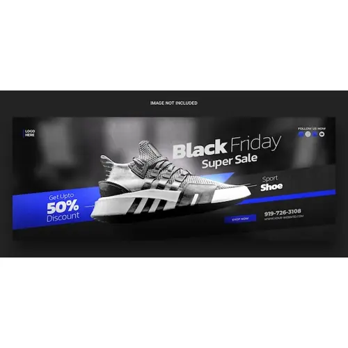 Black Friday Super Sale Facebook cover banner template