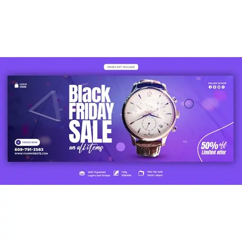 Black Friday super sale facebook cover template