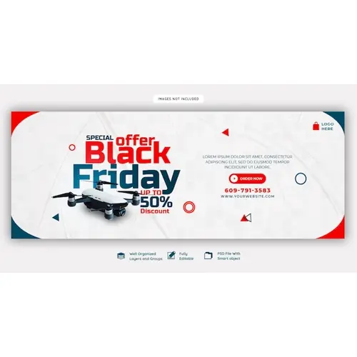 Black Friday super sale facebook cover template