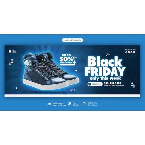 Black Friday super sale facebook cover template