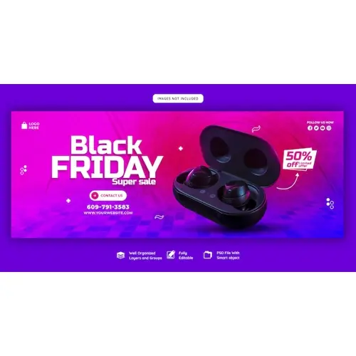 Black Friday super sale facebook cover template