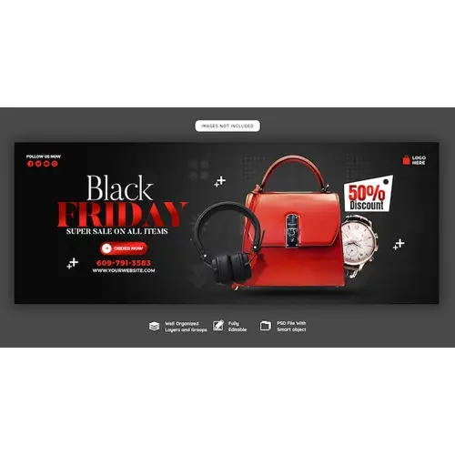 Black Friday super sale facebook cover template