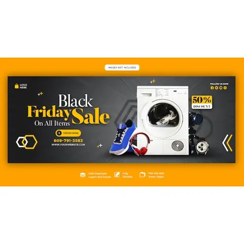 Black Friday super sale facebook cover template