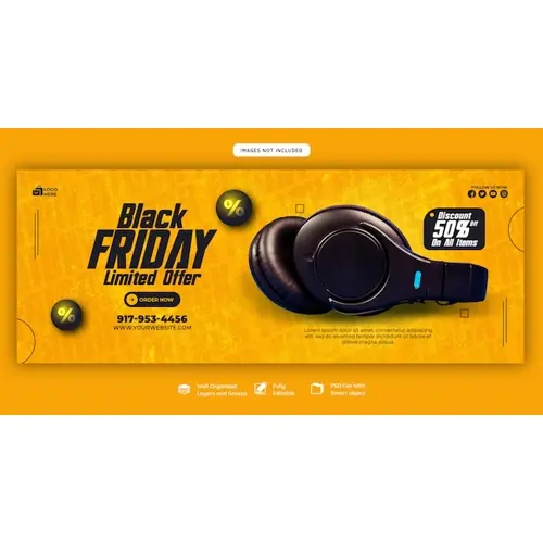 Black Friday super sale facebook cover template