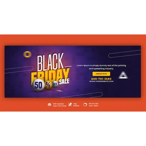 Black Friday super sale facebook cover template