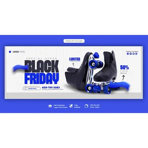 Black Friday super sale facebook cover template