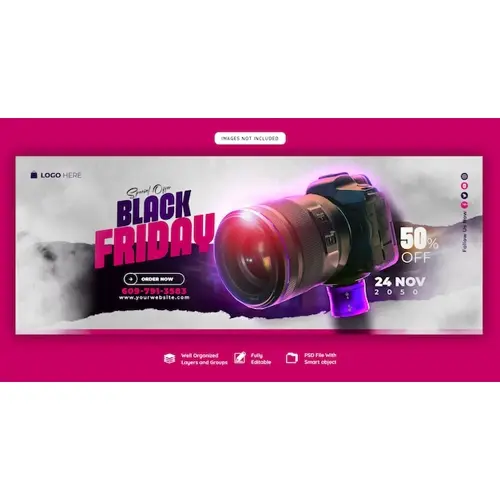Black Friday super sale facebook cover template
