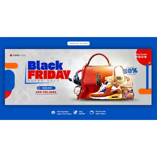 Black Friday super sale facebook cover template