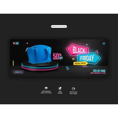 Black Friday super sale facebook cover template
