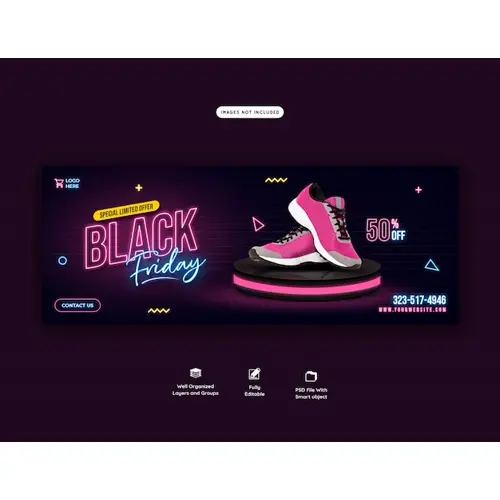 Black Friday super sale facebook cover template