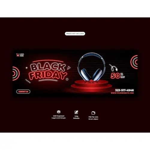 Black Friday super sale facebook cover template