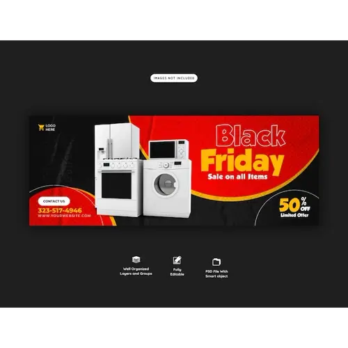 Black Friday super sale facebook cover template