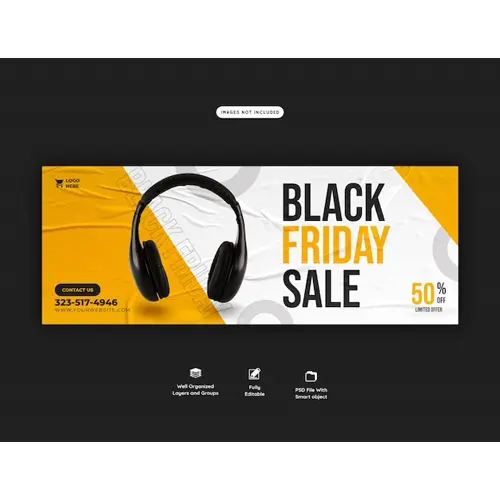 Black Friday super sale Facebook cover template