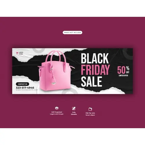 Black Friday super sale Facebook cover template
