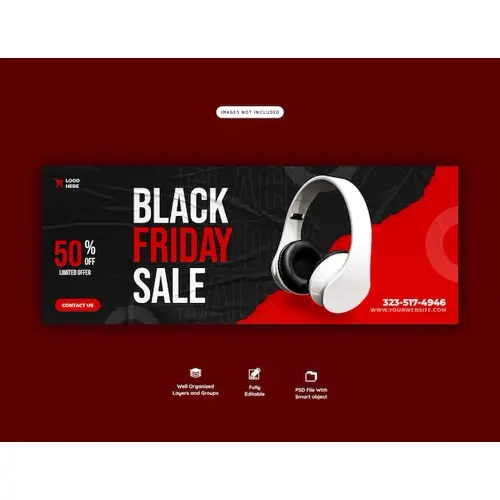 Black Friday super sale Facebook cover template