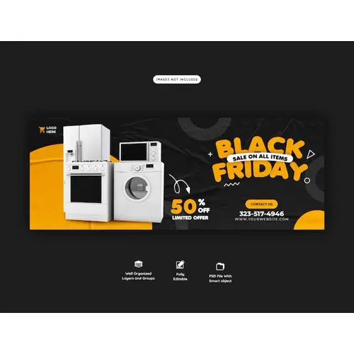 Black Friday super sale Facebook cover template