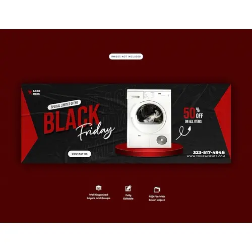 Black Friday super sale Facebook cover template