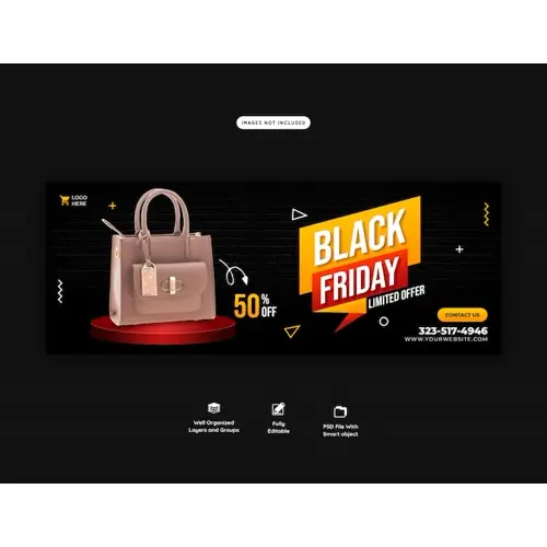 Black Friday super sale Facebook cover template