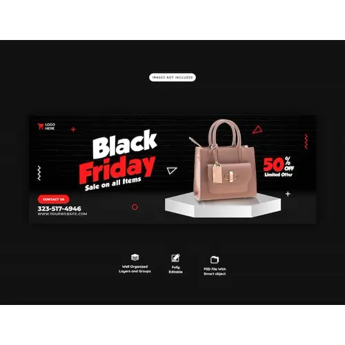 Black Friday super sale Facebook cover template