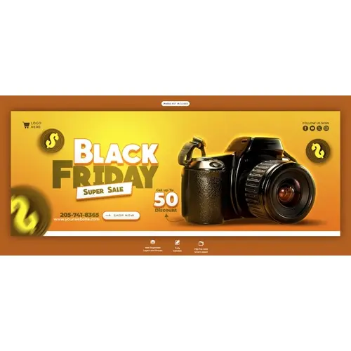 Black Friday Super Sale Facebook cover template