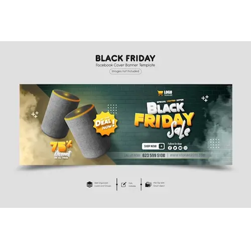 Black friday super sale facebook cover template