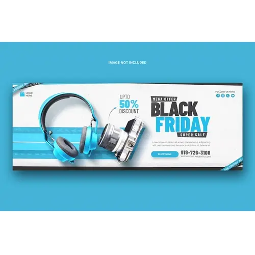 Black friday super sale facebook cover template