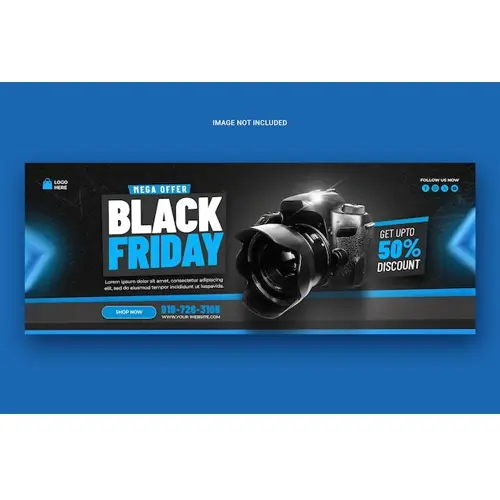 Black friday super sale facebook cover template