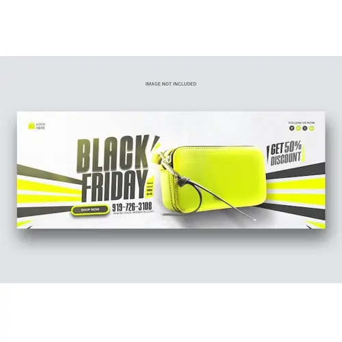 Black friday super sale facebook cover template