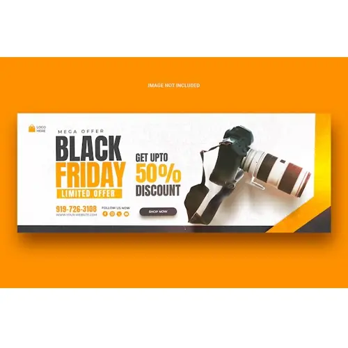 Black friday super sale facebook cover template