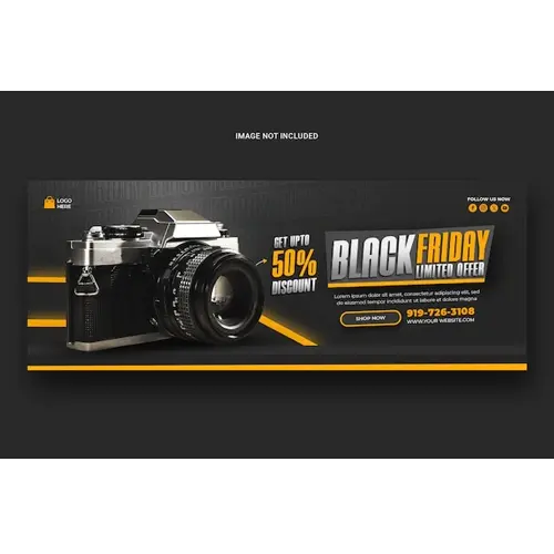 Black friday super sale facebook cover template