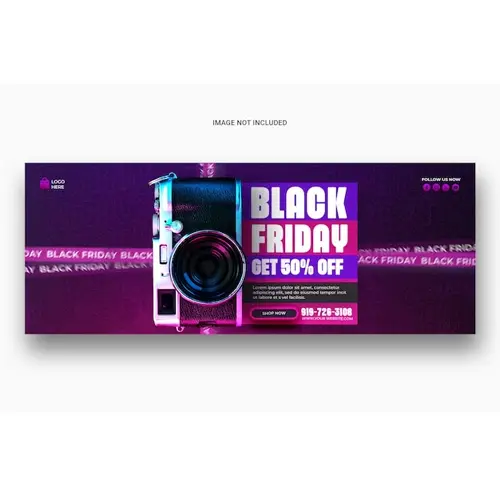 Black friday super sale facebook cover template