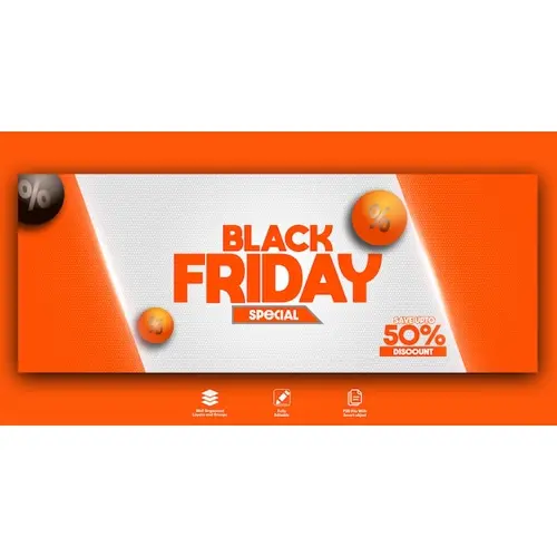 Black Friday super sale free PSD facebook cover template