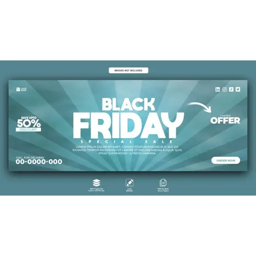 Black Friday super sale free PSD facebook cover template