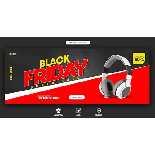 Black Friday super sale free PSD facebook cover template