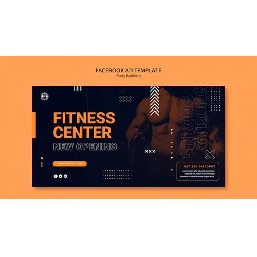 Body building training facebook template