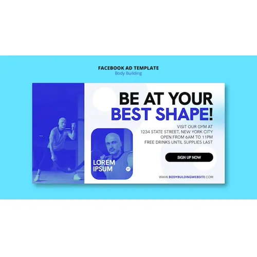 Body building training  facebook template