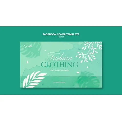 Botanical fashion style facebook cover template
