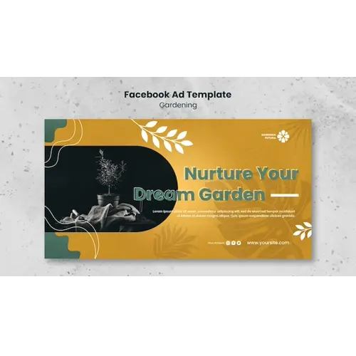 Botanical gardening hobby facebook template