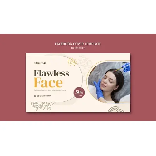 Botox filler facebook cover template