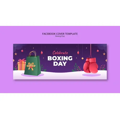 Boxing day discounts facebook cover template