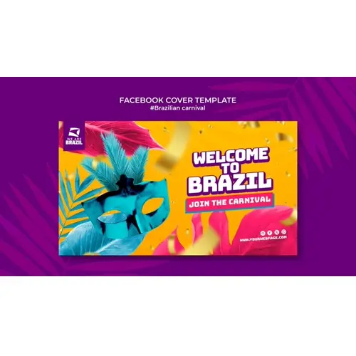 Brazilian carnival facebook cover template