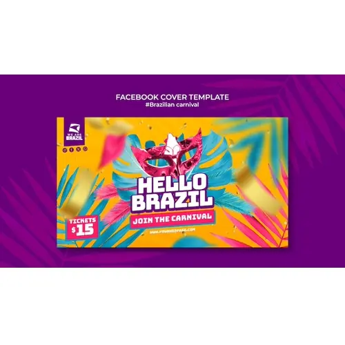 Brazilian carnival facebook cover template