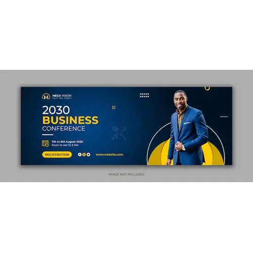 Business conference corporate social media facebook cover template